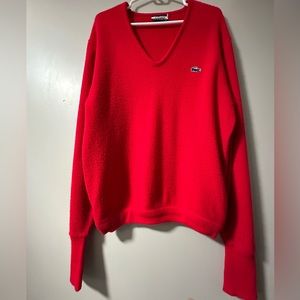 Red Izod Lacoste V-neck Sweater